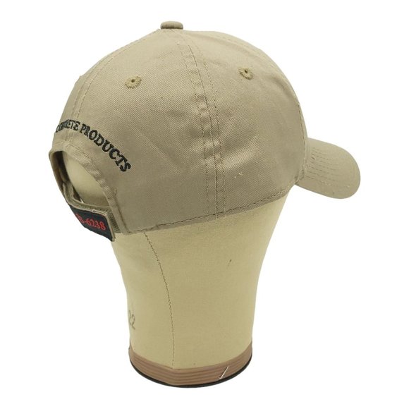 Iuka Concrete Products Khaki Strapback Cap Trucker Baseball Hat Embroidered Logo - Picture 10 of 12